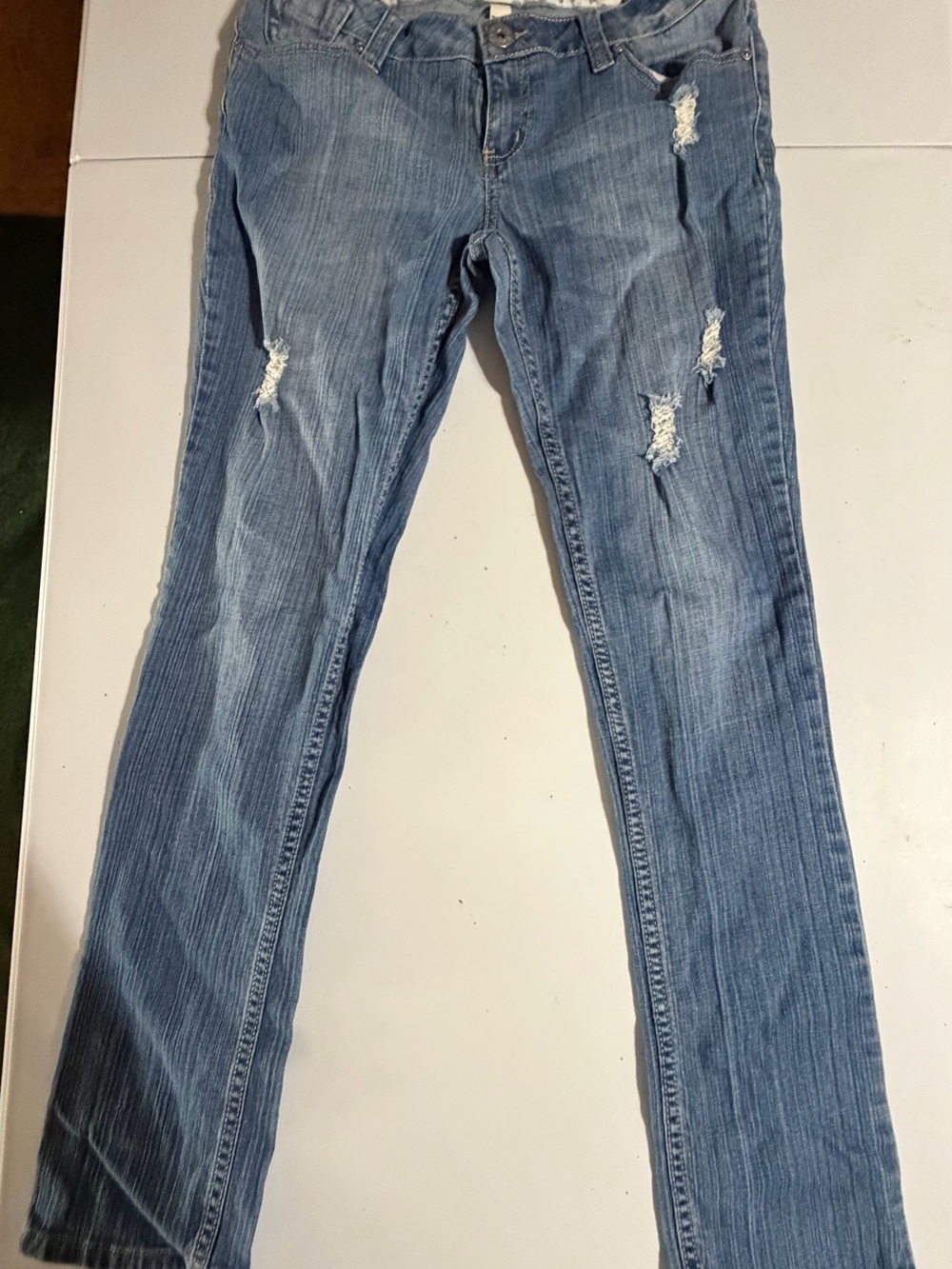 Mudd Light Blue Distressed Bootcut Jeans
